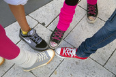 Teens with sneakers