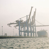 Cargo ships in port