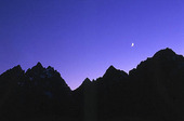 Månen över the Grand Tetons, USA