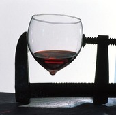 Wineglass in clamp