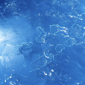Satellitbild över Maldiverna