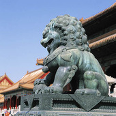 Bronze Lion in the Forbidden City, China