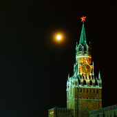 Spasskijtornet på Röda Torget i Moskva, Ryssland
