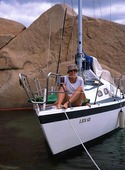 Woman on sailboat
