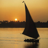 Segebåt på Nilen, Egypten