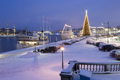 Vinter vid Skeppsbron i Stockholm