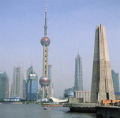 Pudong distriktet i Shanghai, Kina