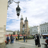 Old town square in Krakow, Poland
