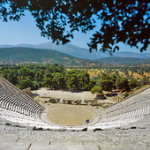 Antika teatern i Epidauros, Grekland