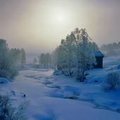 Vinter vid Ljusnan, Härjedalen