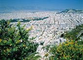 Vy över Aten, Grekland
