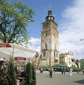 Gamla Rådusets torn i Krakow, Polen