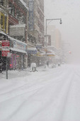 Snöoväder i New York, USA