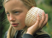 Girl with seashell