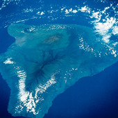 Satellitbild på Hawaii