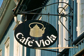 Caféskylt i Alingsås, Västergötland