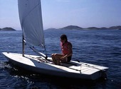 Woman in the sailing dinghy