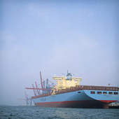 Cargo ships in port