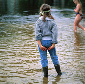 Girl with rubber boots