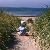 Pojke på strand