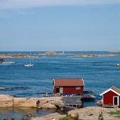 Sjöbodar vid Hunnebostrand, Bohuslän