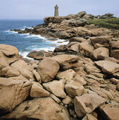 Lighthouse at Ploumanach in Brittany, France