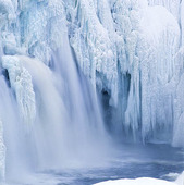 Icicles in waterfall