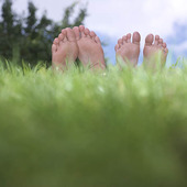 Children's Feet in the grass