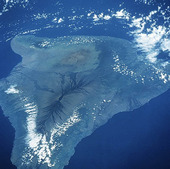 Satellite image of Hawaii, USA