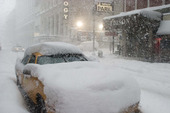 Snöoväder i New York, USA