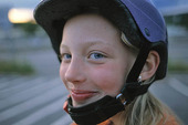 Girl with helmet