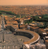 Vy över Petersplatsen i Rom, Italien
