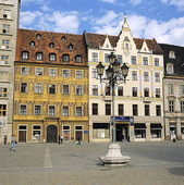 Gamla stadens torg i Wroclaw, Polen