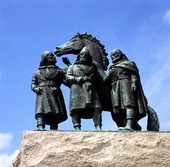 Skulptur Tre Kungar i Kungälv, Bohuslä