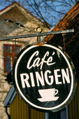 Caféskylt i Alingsås, Västergötland