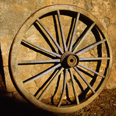 Gammalt trähjul