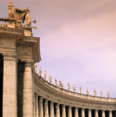 Kolonnader vid Petersplatsen i Rom, Ital
