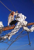 Kvinna på segelfartyg