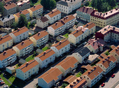 Flygbild över bostadsområde