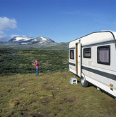 Caravan in the Norwegian mountains