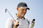 Golfare och mobiltelefon