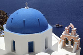 Kyrka på Santorini, Grekland