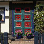 Door on the half-timbered