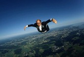 Skydiving businessman
