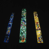 Fönster i kyrka i Zürich, Schweiz