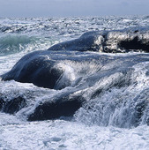 Waves against rocks