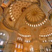 Interiör Blå Moskén i Istanbul, Turkiet